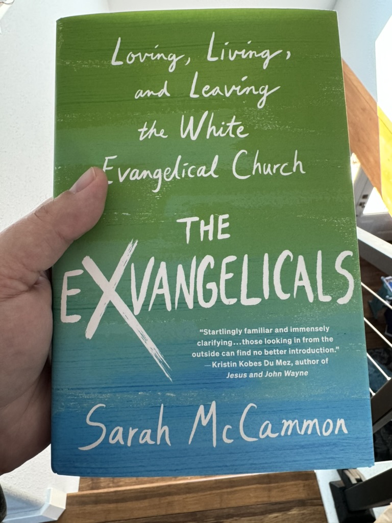 A photo of a hardcover copy of "The Exvangelicals" by Sarah McCammon